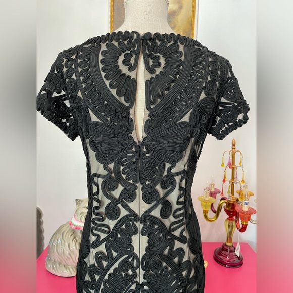 JS COLLECTIONS BLACK NUDE SOUTACHE MERMAID PARTY HOLIDAY GOWN MAXI SIZE 8 - Picture 6 of 9